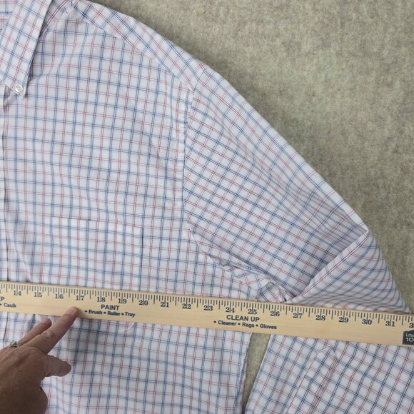 Chaps Mens Comfort Stretch Wrinkle-Free Regular Fit Plaid Shirt - Picture 5 of 6